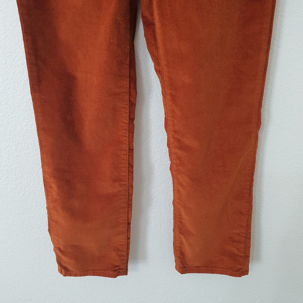 Levi's 724 Orange High Rise Straight Cropped Corduroy Pants Women's Size W26 - Picture 5 of 12